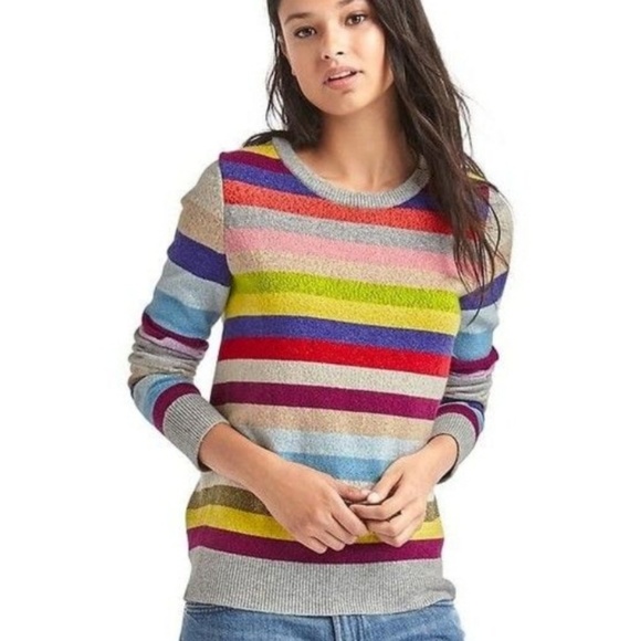 GAP Sweaters - GAP Crazy Metallic Stripe Crewneck Sweater